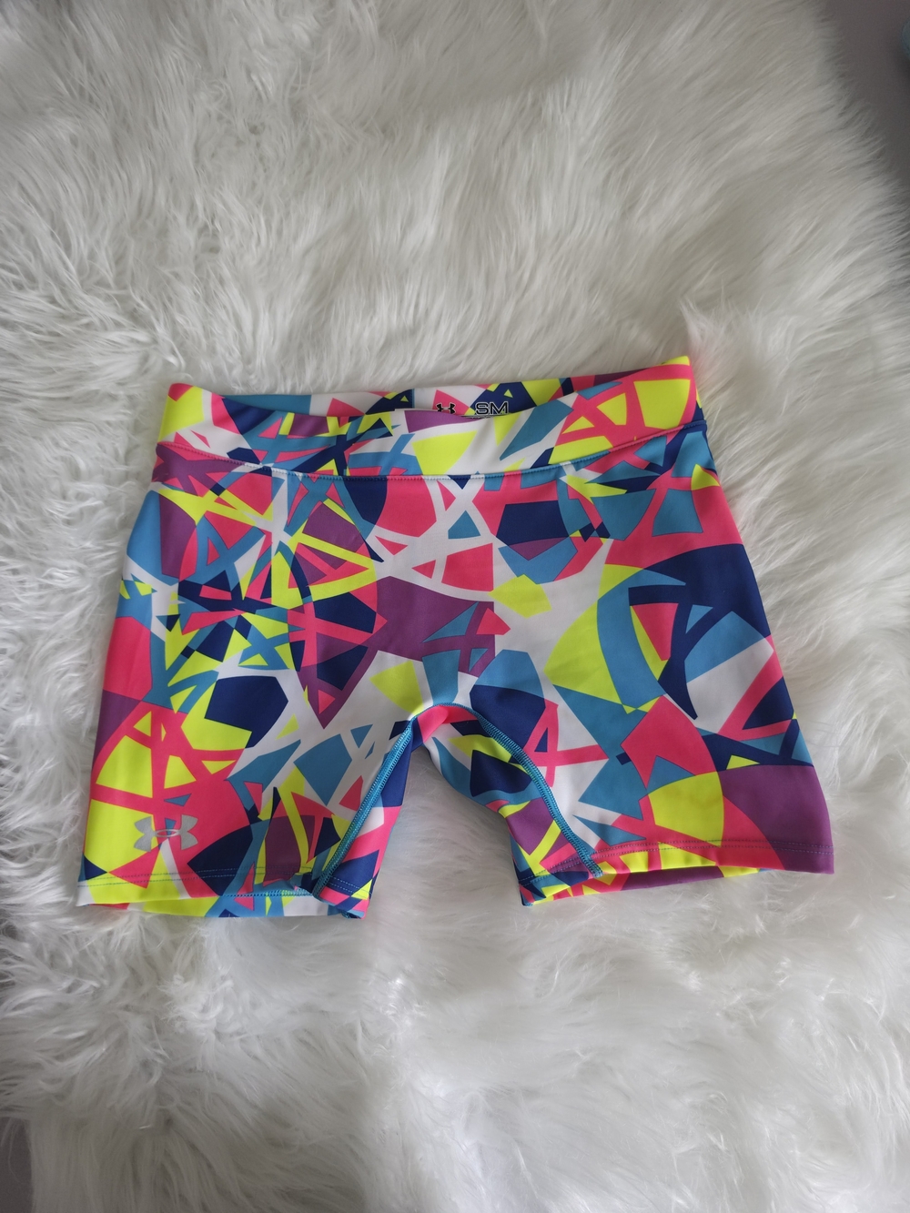 Under Armour Kids Neon Geo Swim Rashguards - Pink, Blue, Yellow, White, Purple